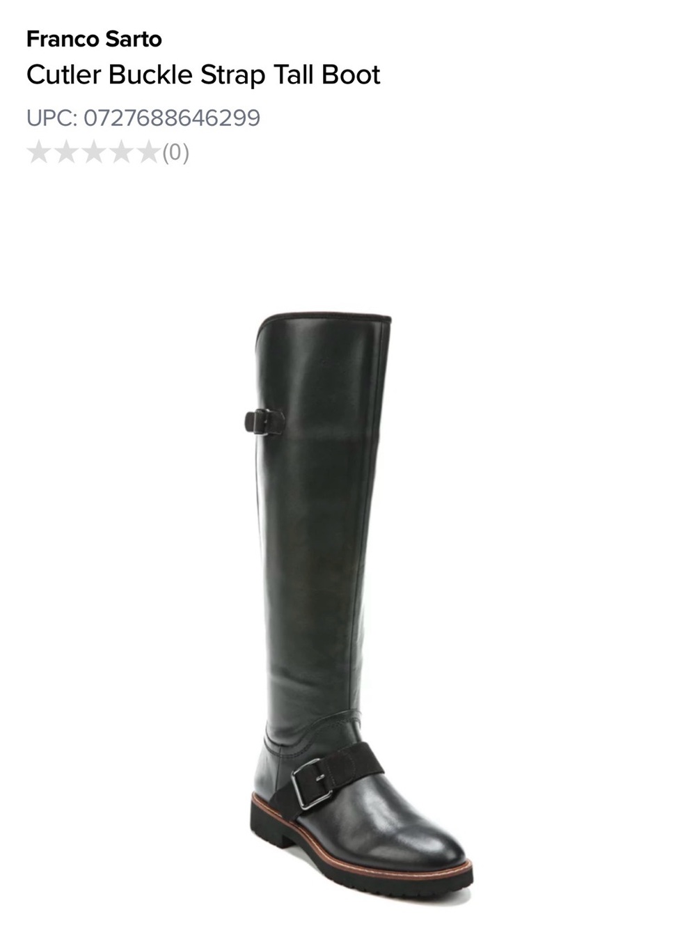 Franco Sarto Black Riding Boots with Buckle and Strap